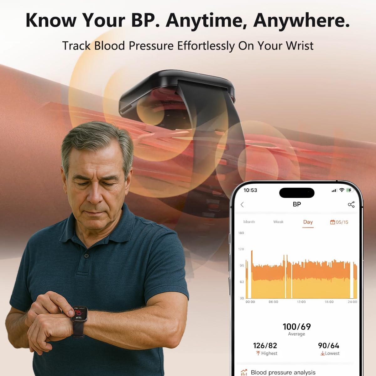 MorePro Fitness Tracker with 24/7 Heart Rate & Blood Pressure Monitor, Smart Watch with Blood Oxy-gen, Sleep Tracking, Fitness Watch 120+ Sports Modes, Answer/Make Calls for Men and Women