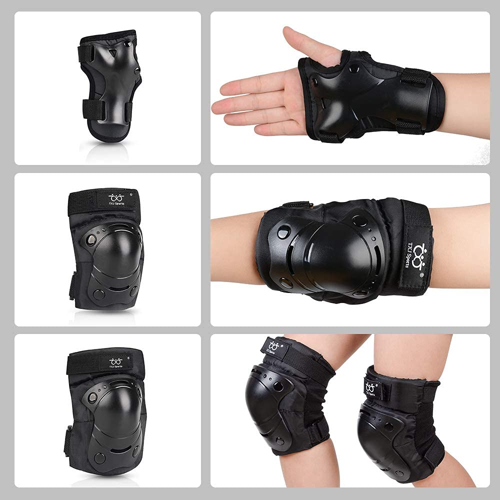 boruizhen Kids/Adult/Youth Knee and Elbow Pads with Wrist Guards 3 in 1 Protective Gear Set for Skateboarding Cycling BMX Bike Scooter Skating Riding