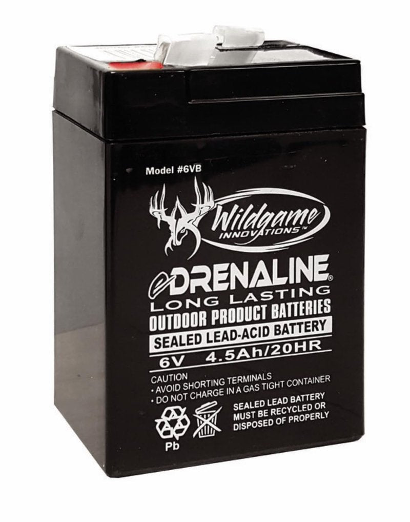 WILDGAME Innovations 6V New Version Edrenaline Rechargeable Battery for Game Feeders Outdoor Long-Lasting Sealed Lead-Acid Tab Style Rechargeable Battery