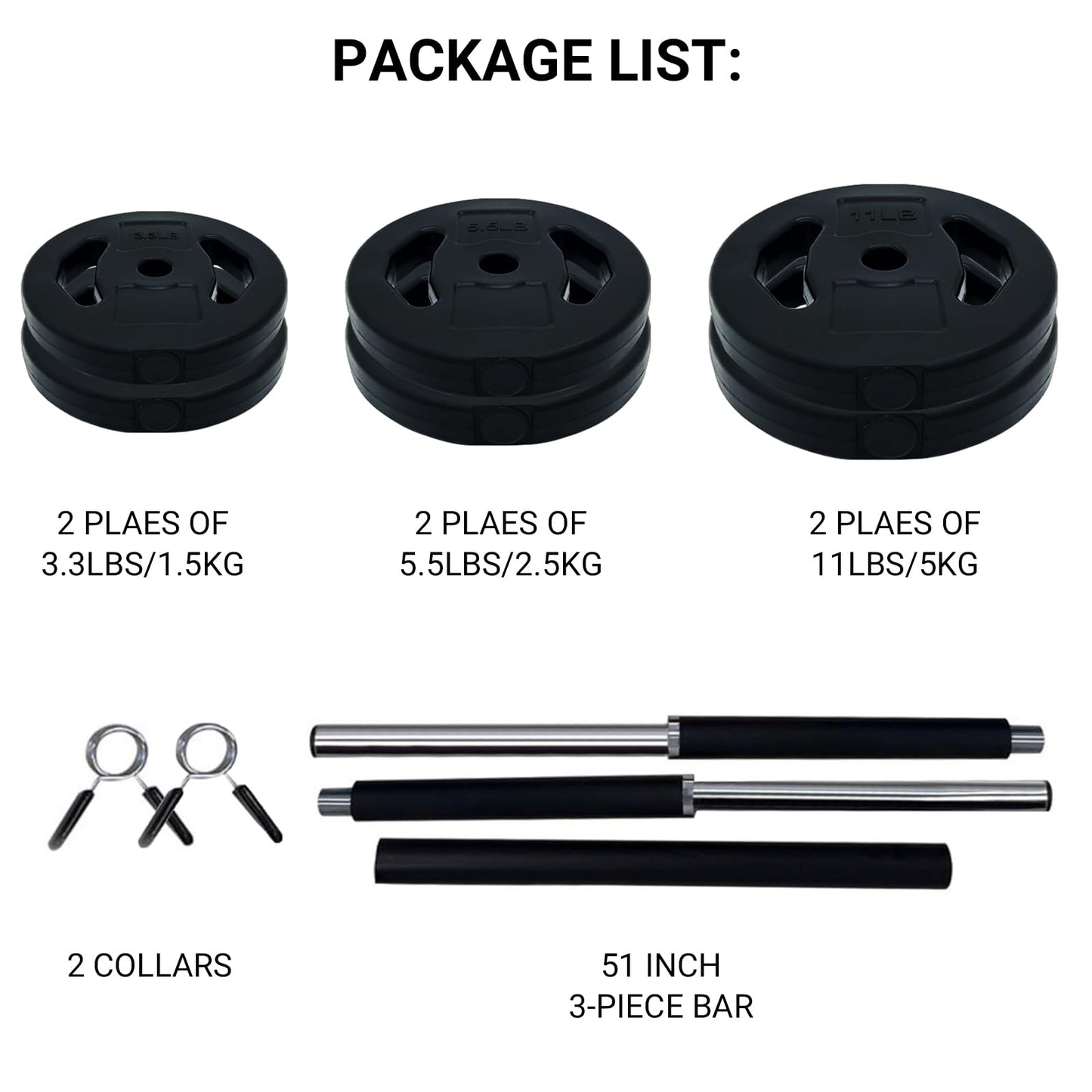 Adjustable Barbell Weight Set, Pesas Para Ejercicios En Casa, Dumbbell Set for Exercise, Lifting, And To Build Muscle