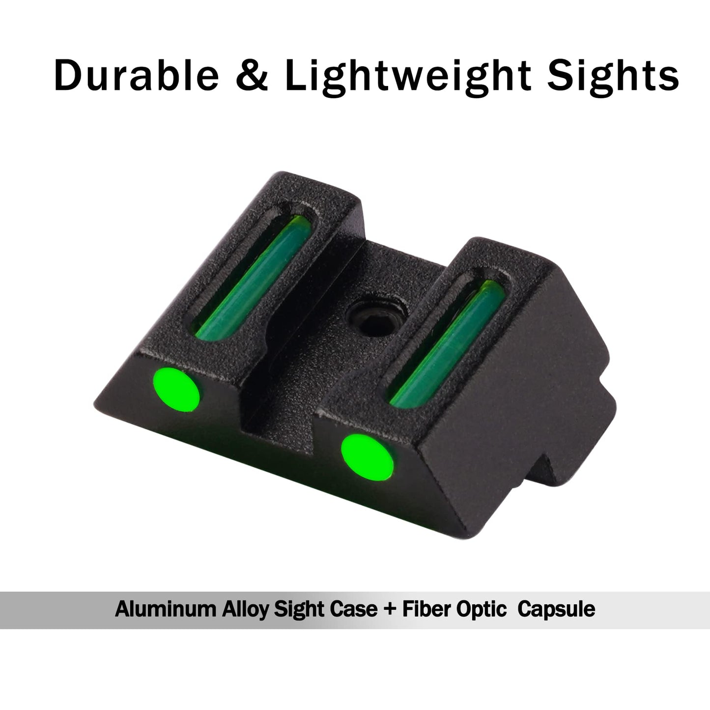 TRSAIM No-Tritium Fiber Optic Sights for Glock 17, 17L, 19, 22, 23, 24, 26, 27, 33, 34, 35, 38, 39 - Red/Green Dot Fiber Optic Sights for Glock (Red Dot)