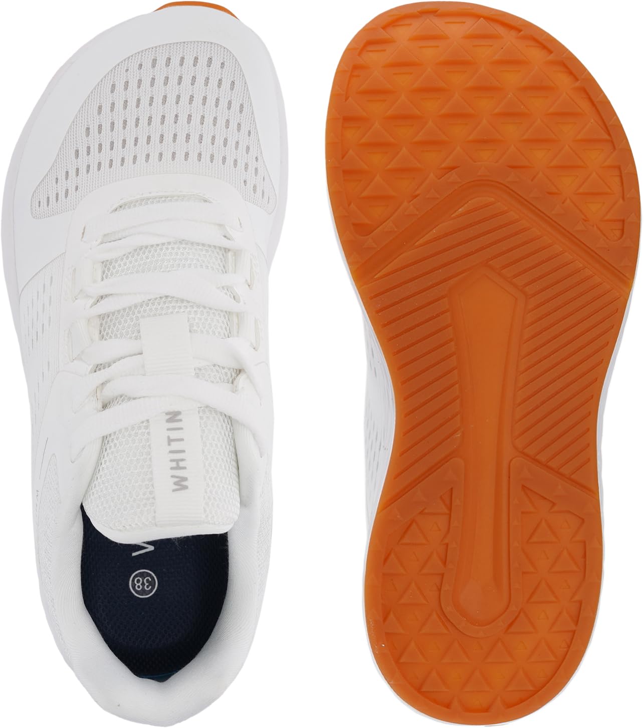 WHITIN Women's Wide Toe Box Running Shoes + Zero Drop Sole with Durable, Protective Upper Size 8 White 39