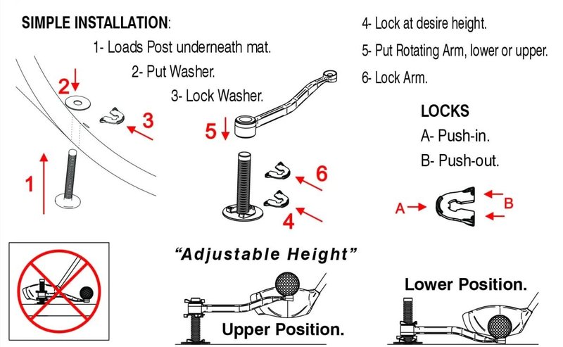 Golf Tee for Mat, Rotating Golf Tee, Adjustable Height with Flexible Arm for Driving Range, Backyard, Garage. Indoor-Outdoor. Made in USA