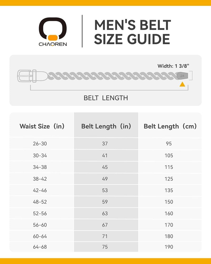 Men's Braided Stretch Golf Belt - Versatile 1 3/8" Casual Style for Pants & Shorts