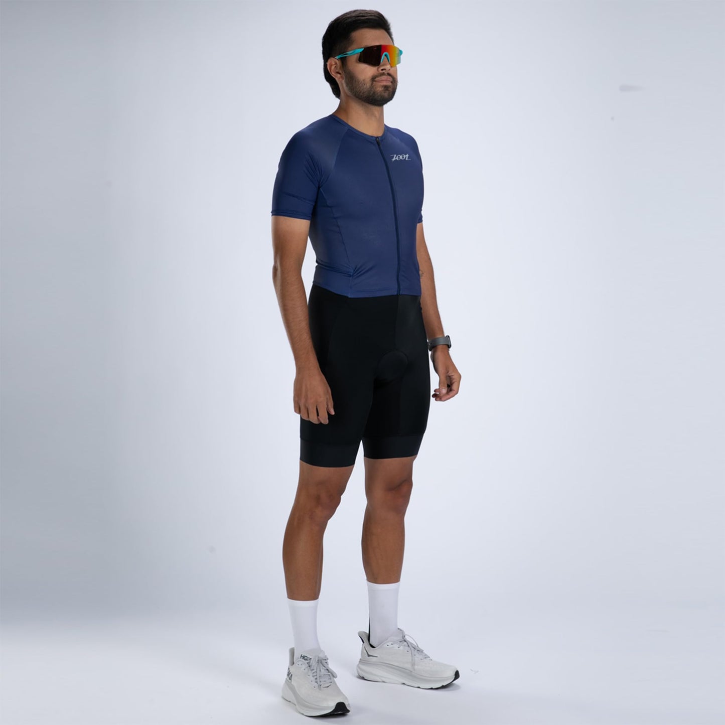 Zoot Men’s Core Tri Aero FZ Racesuit, Short Sleeve Moisture-Wicking Triathlon Suit, Plush Chamois & Storage for Race Day - Navy - 2X-Large