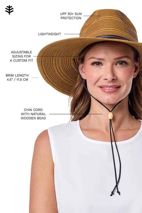 Women's Sun Hat with Chin Cord - UPF 50+ Sun Protection - Tempe in Tan