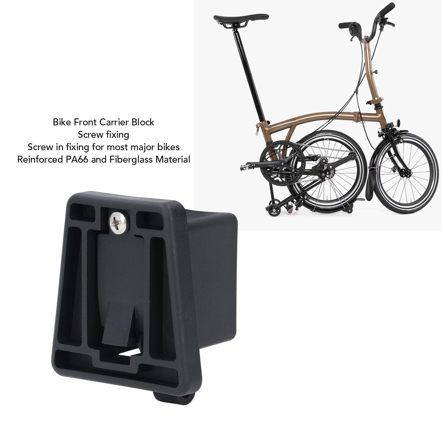 Bike Rack Adapter, Universal Folding Bike Carrier Block Front Mount Bracket for Commuters Cyclists Travelers Urban Commuting Long Distance Riding