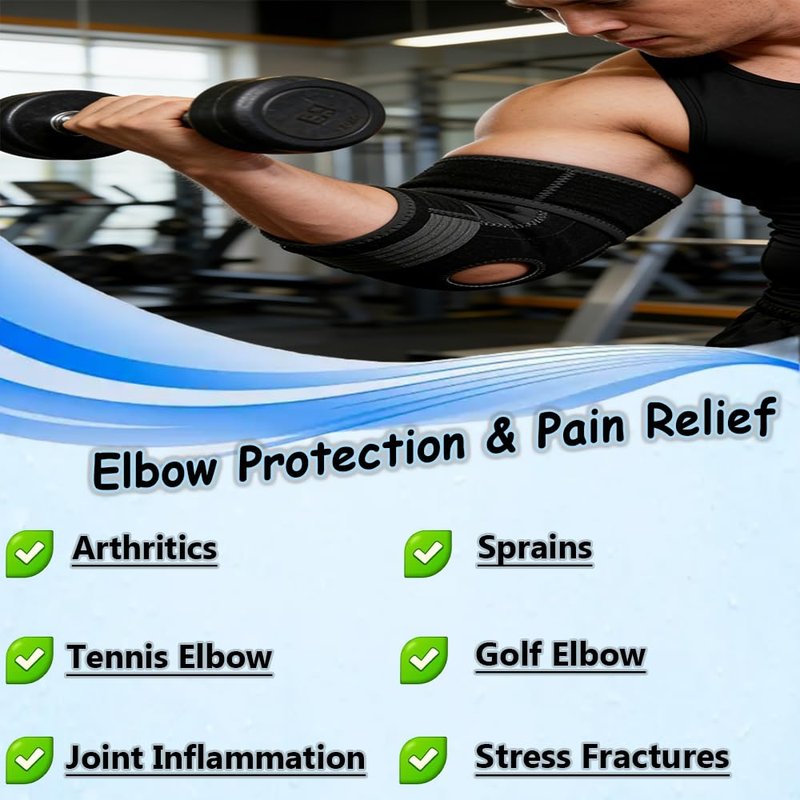 King Mills Plus Size Arm Brace for Tennis Elbow, Ideally Used as Elbow Stabilizer Brace for Relieving Tendonitis, Arthritis, Bursitis, Sprains, and Strains in Tennis, Bowling, and Daily Activities.