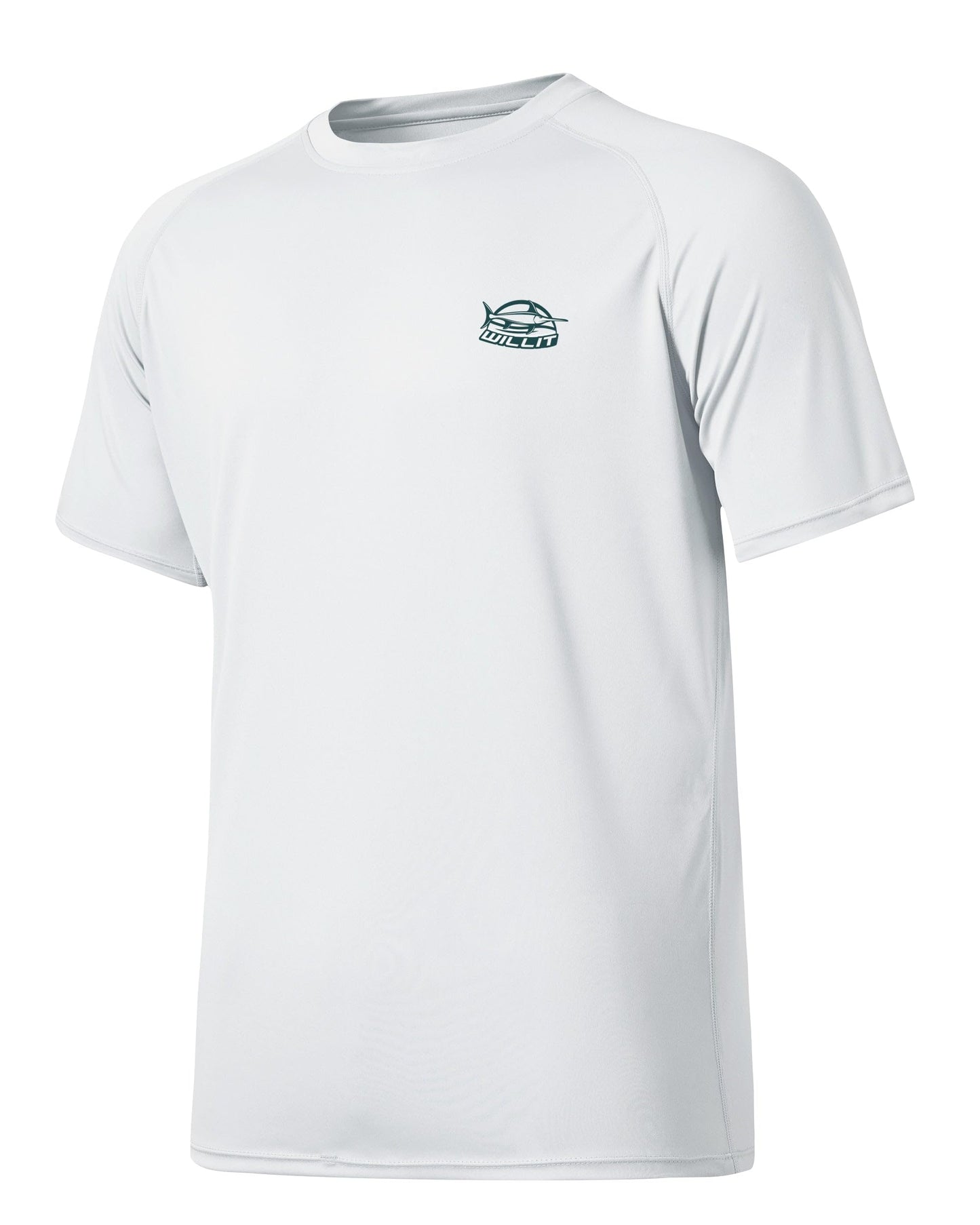 Willit Men's Rashguard Swim Shirt Short Sleeve UPF 50+ Sun Protection SPF Quick Dry Water Shirt White L