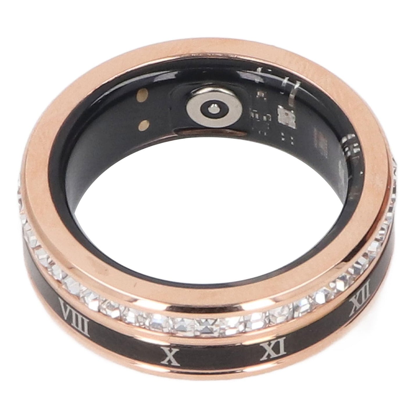FOSA Health Rings for Women Men, Smart Fitness Tracker Roman Numerals Rotatable Wedding Band Gold Smart Ring Health Tracker (8)