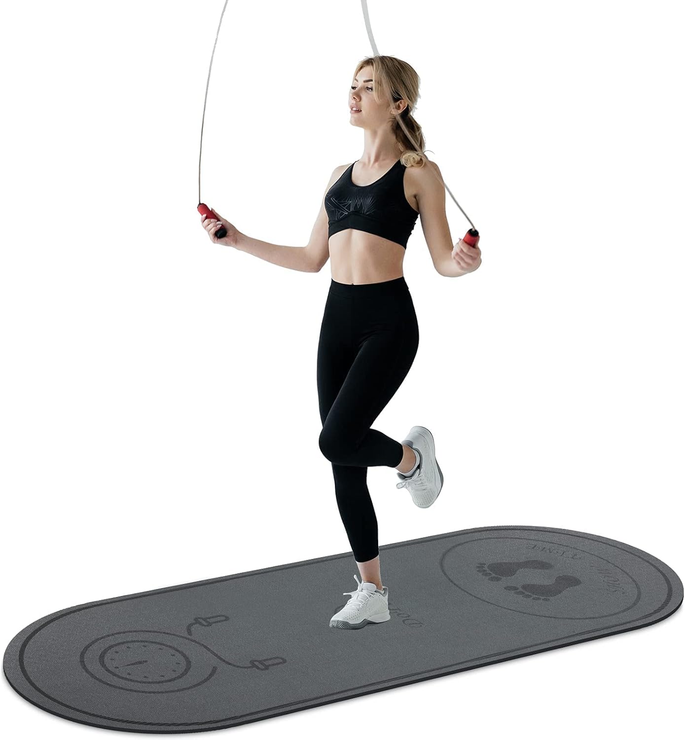 Jump Rope Mat - Non-Slip Indoor/Outdoor Exercise Flooring | 71"x63"x24" High-Density Shock Absorption