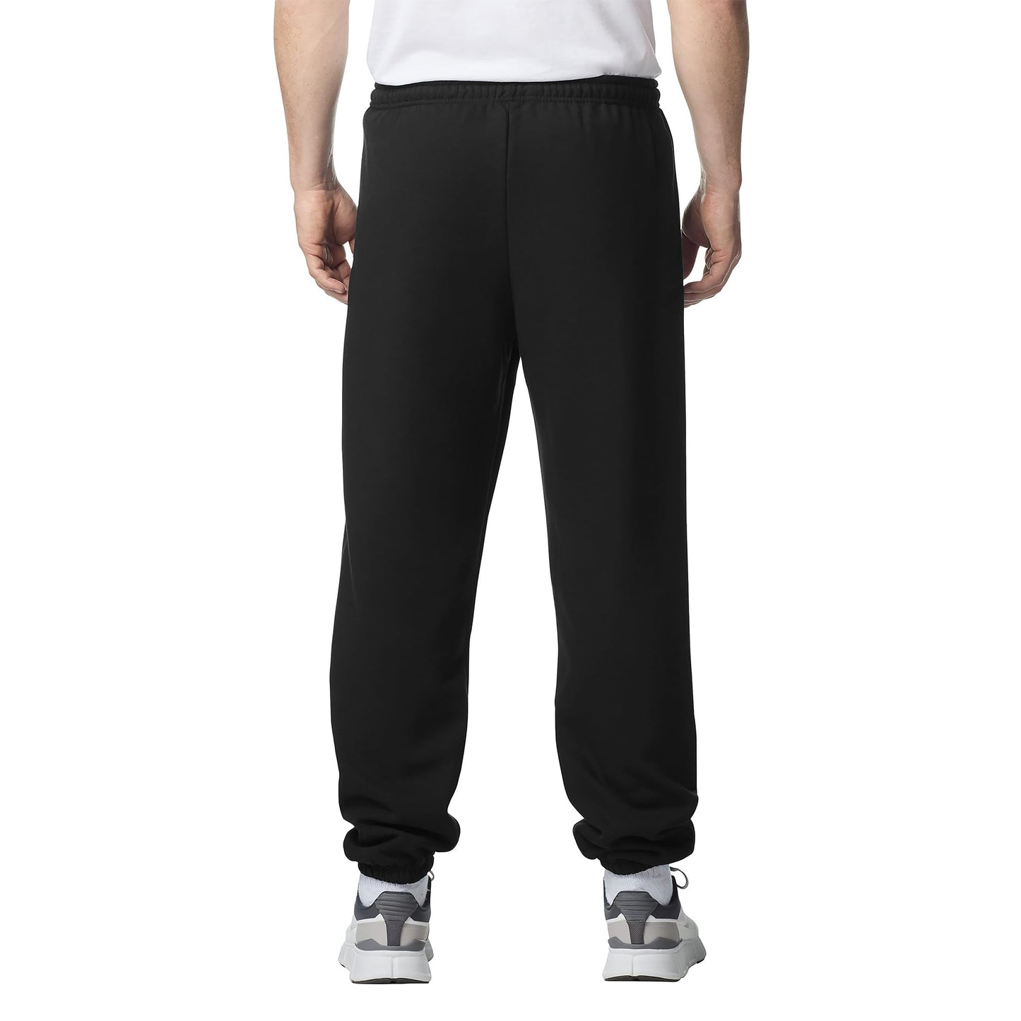 Gildan Adult Fleece Elastic Bottom Sweatpants, Style G18200, Black, Large