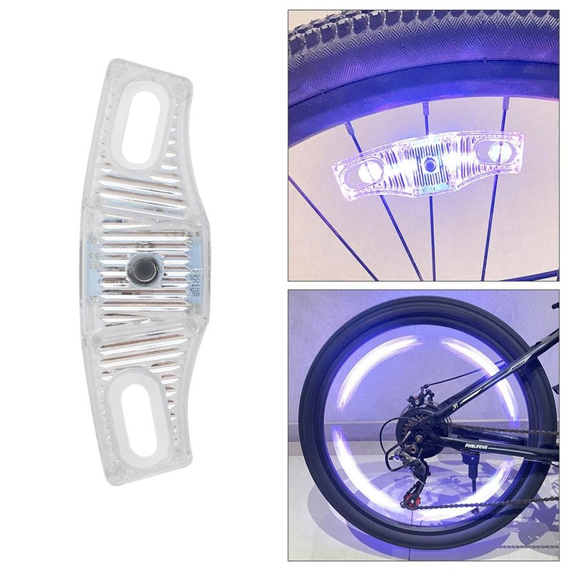 Vnicstick Rechargeable LED Bike Wheel Lights,2 Pack,Waterproof Easy Install,Bicycles Wheel Spoke LED Lights,Motion Sensor,Safety Spoke Lights for Adults Kids,with Battery