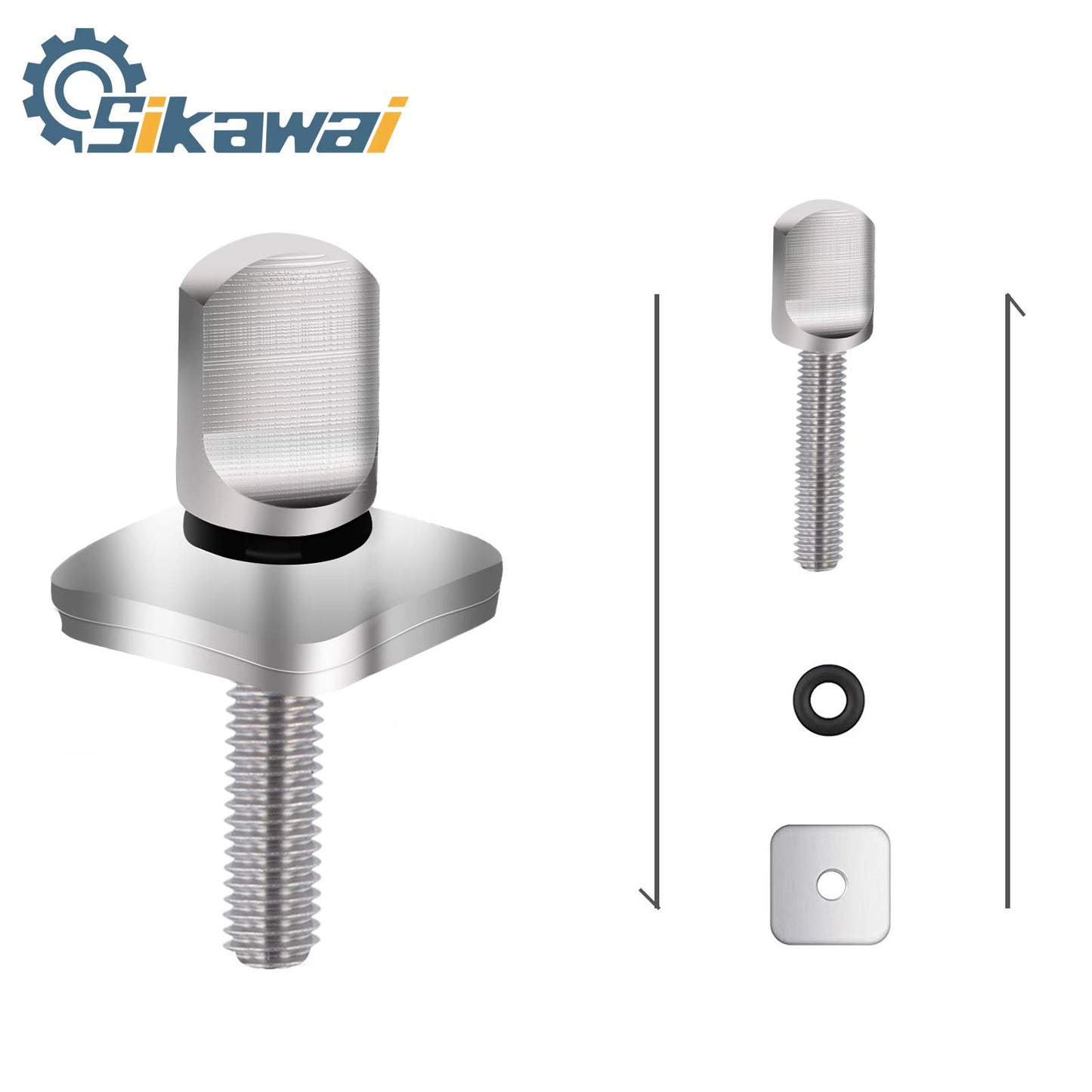 Sikawai Fin Screw 316 Stainless Steel No Tool Fit for Long-Board and S-UP Surfing Accessories - 2 Pack