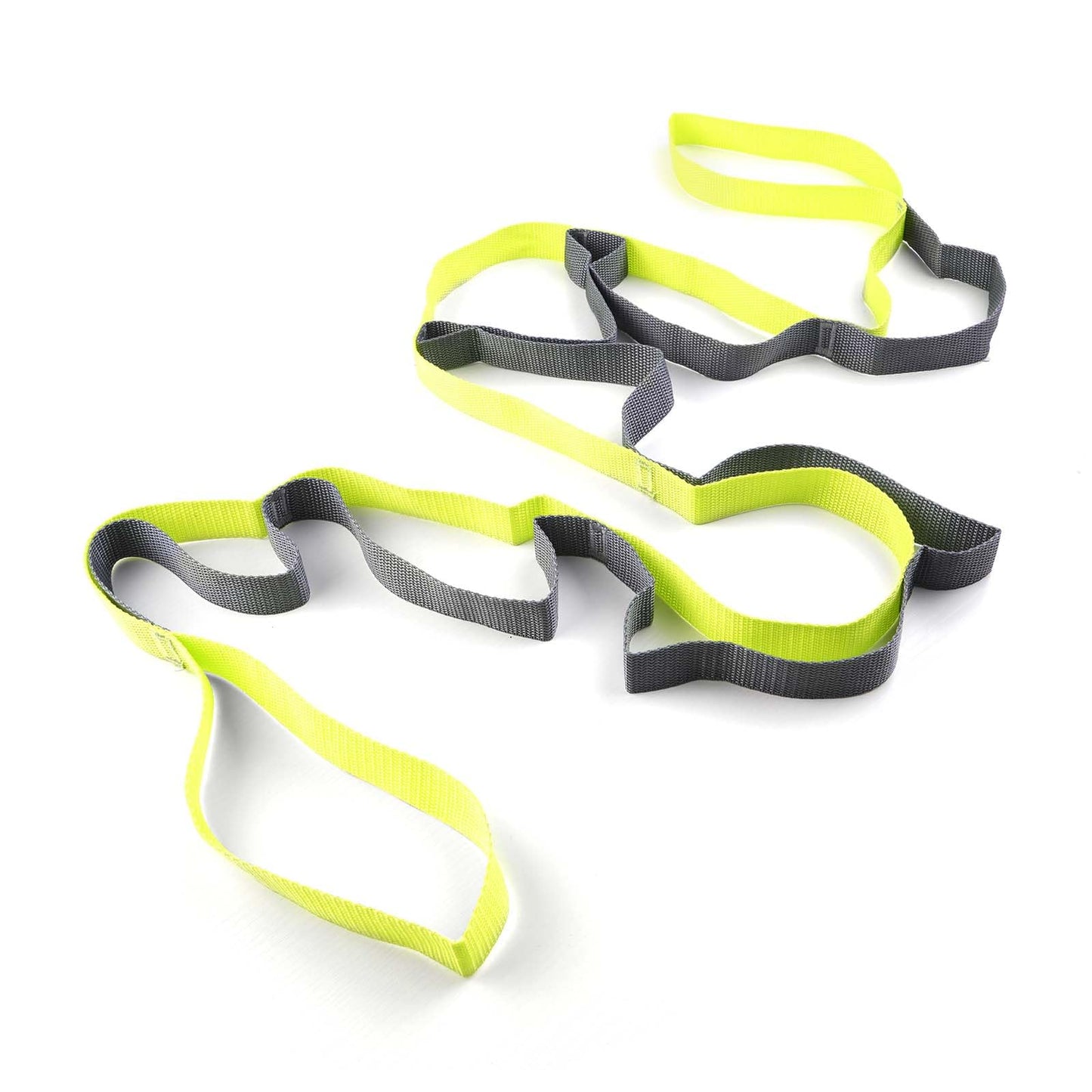 10 Loop Yoga Stretching Strap for Physical Therapy - Non Elastic Exercise Band for Pilates, Yoga, Stretching for Women & Men