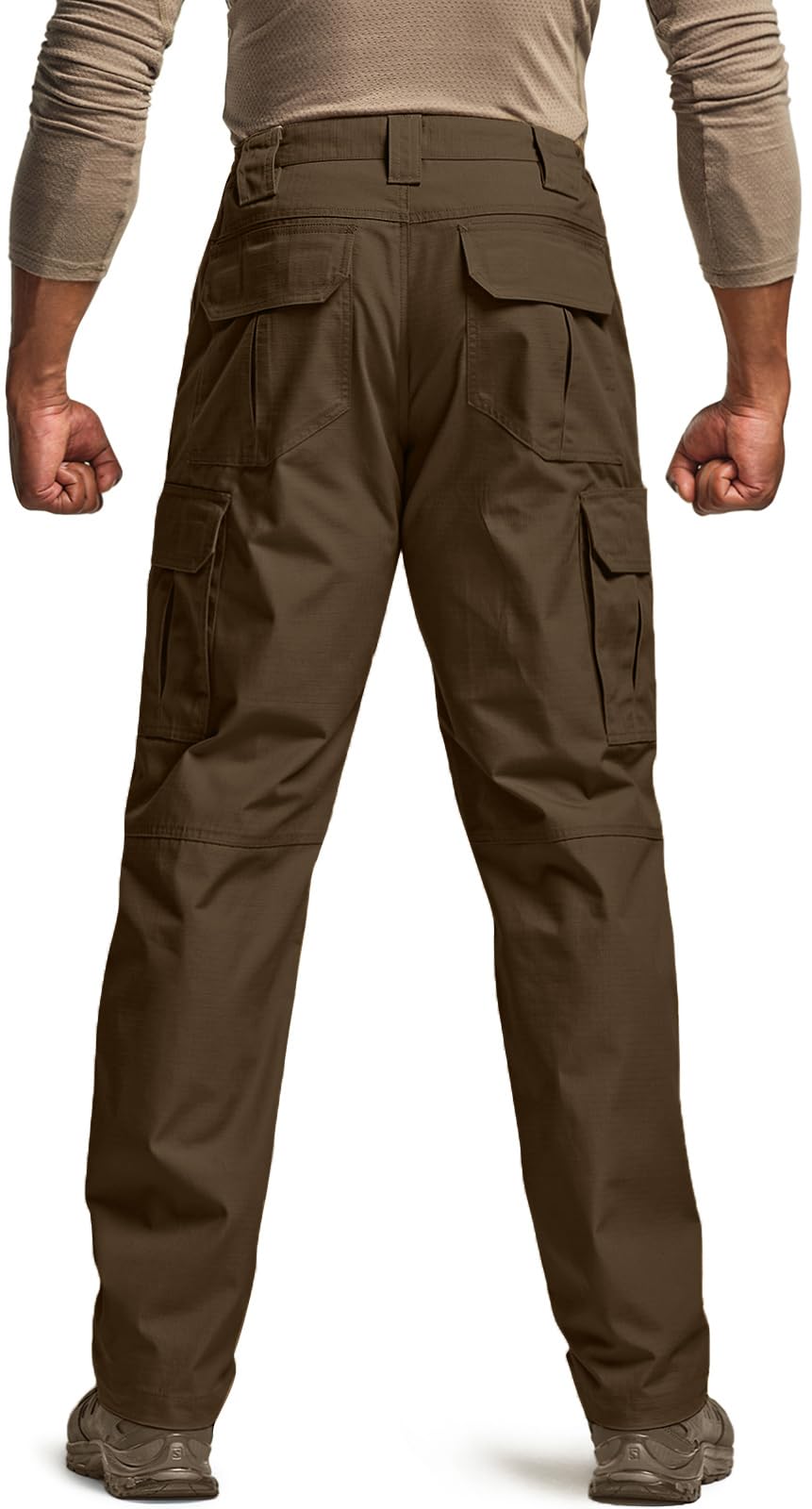 CQR Men's Tactical Pants, Water Resistant Ripstop Cargo Pants, Lightweight EDC Work Hiking Pants, Outdoor Apparel, Raider Tundra, 38W x 32L