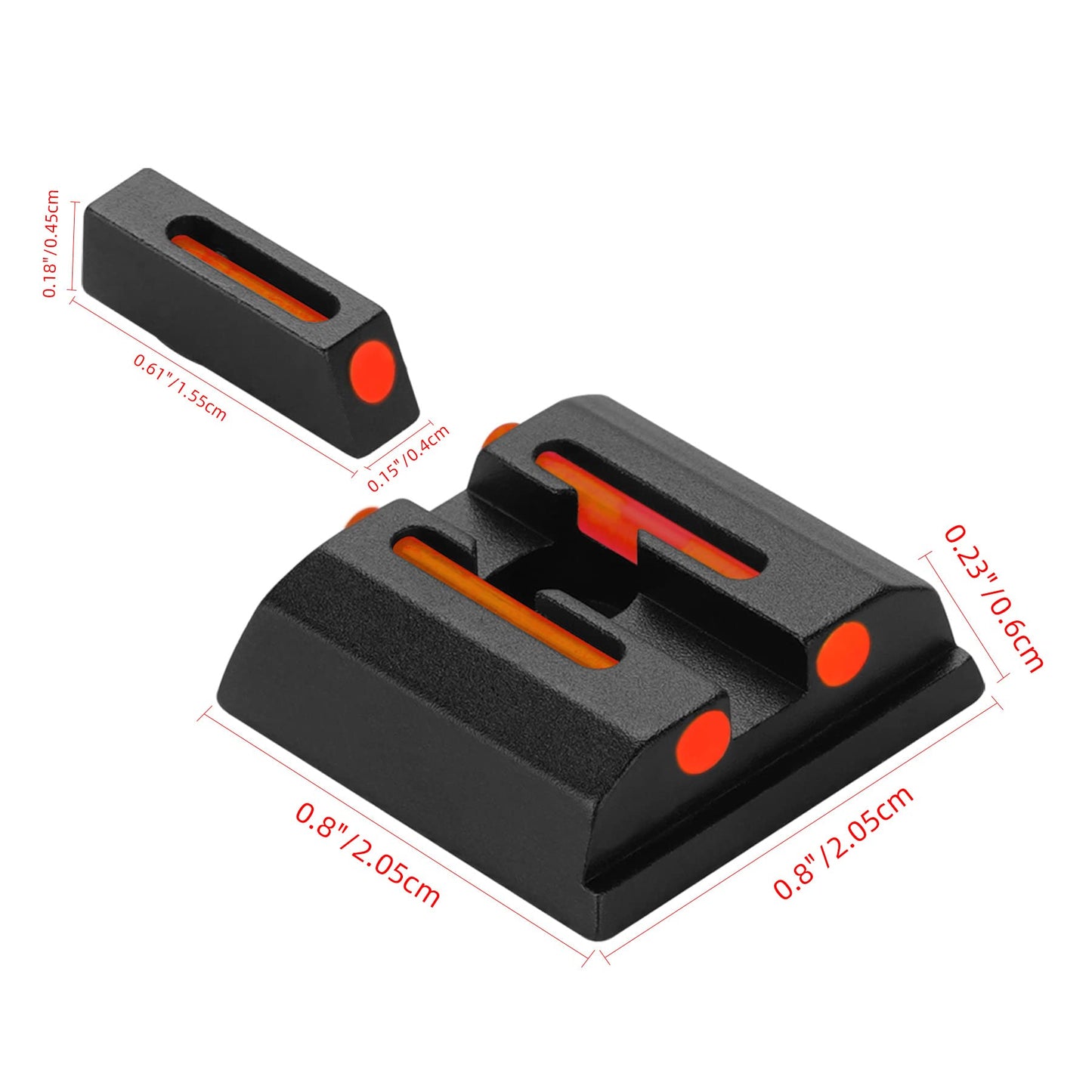 TRSAIM No-Tritium Fiber Optic Red/Green Sights for Pistol Taurus G2C, PT111, G3, TX22, G2, 709, G2S, PT140, 740, Taurus G2C Accessories Sights Set (Red Dot)