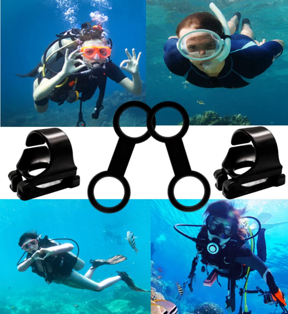 8 Pack Scuba Dive Universal Plastic Clip Snorkel Keeper Tube Holder, Scuba Diving Dive Snorkeling Silicone Snorkel Mask Strap Keeper Holder Clip Retainer Attachment Gear Spare Part Accessories