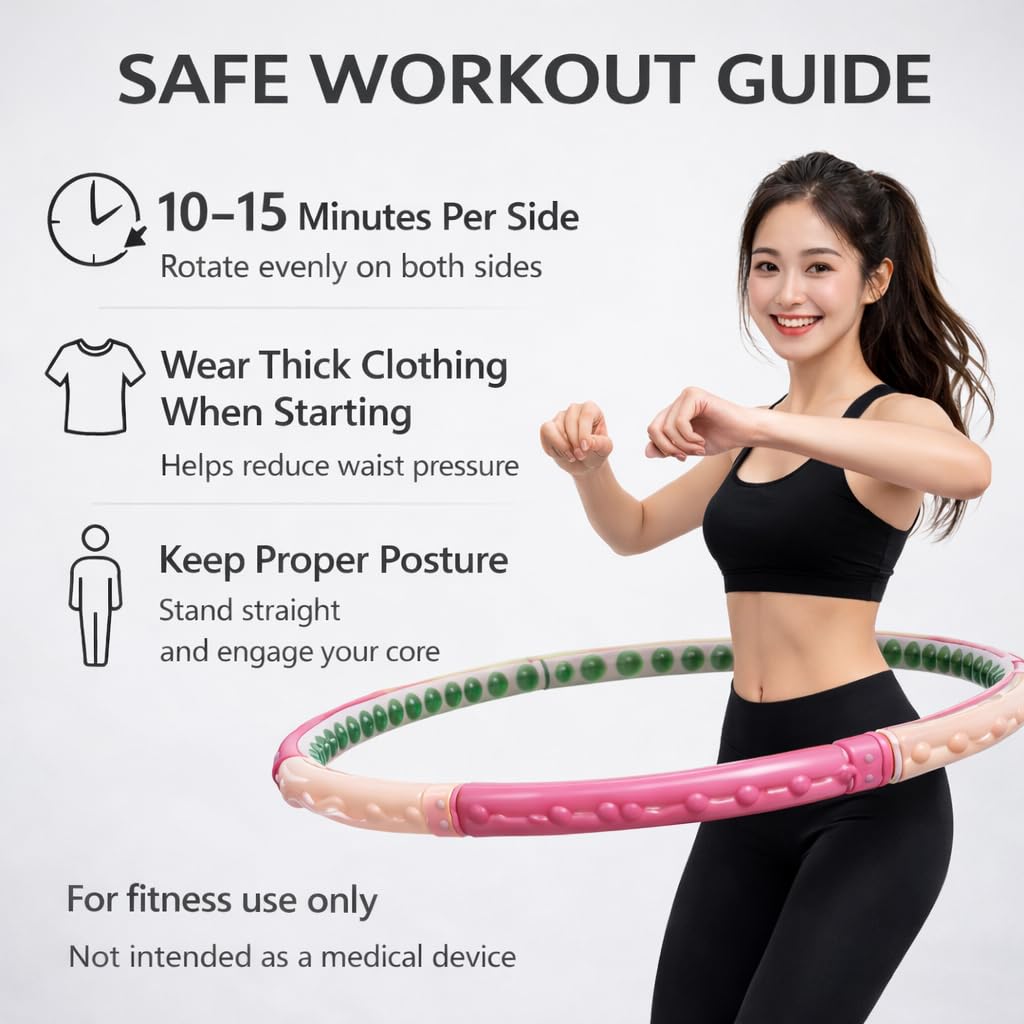 Health Hoop Weighted Fitness Hoop for Adults, Full Size 42.5" Large Diameter - Deep Massage Cushion Balls, Core Workout, Waist Training, Fat Burning Made in Korea (Advanced-2.5kg(5.5lb))