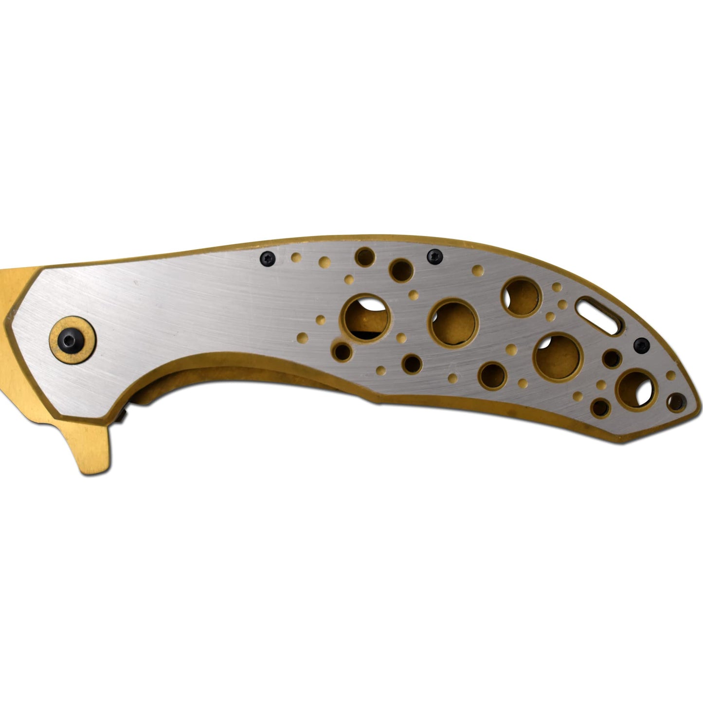 Snake Eye Tactical 12" Jumbo Huge Heavy Duty Ultra Smooth One Hand Opening Folding Pocket Knife Limited Edition Collectors Knife - Ideal for Recreational Work Hiking Camping (Gold)