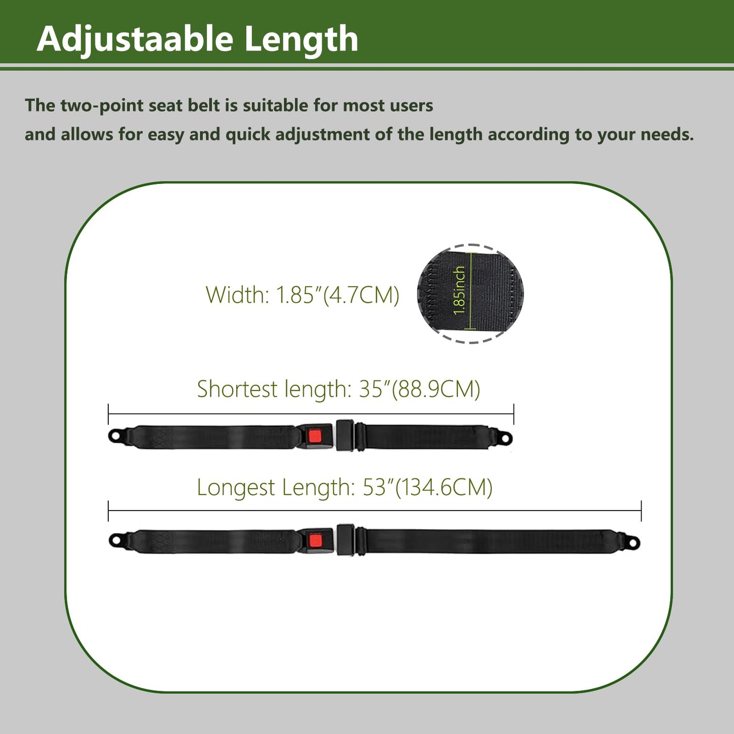 UBasic 2 Pack Golf Cart Seat Lap Strap Belts Kit Universal Golf Cart Belt Kit