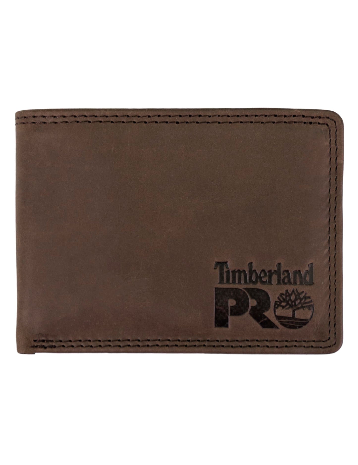 Timberland PRO Men's Slim Leather RFID Bifold Wallet with Back ID Window