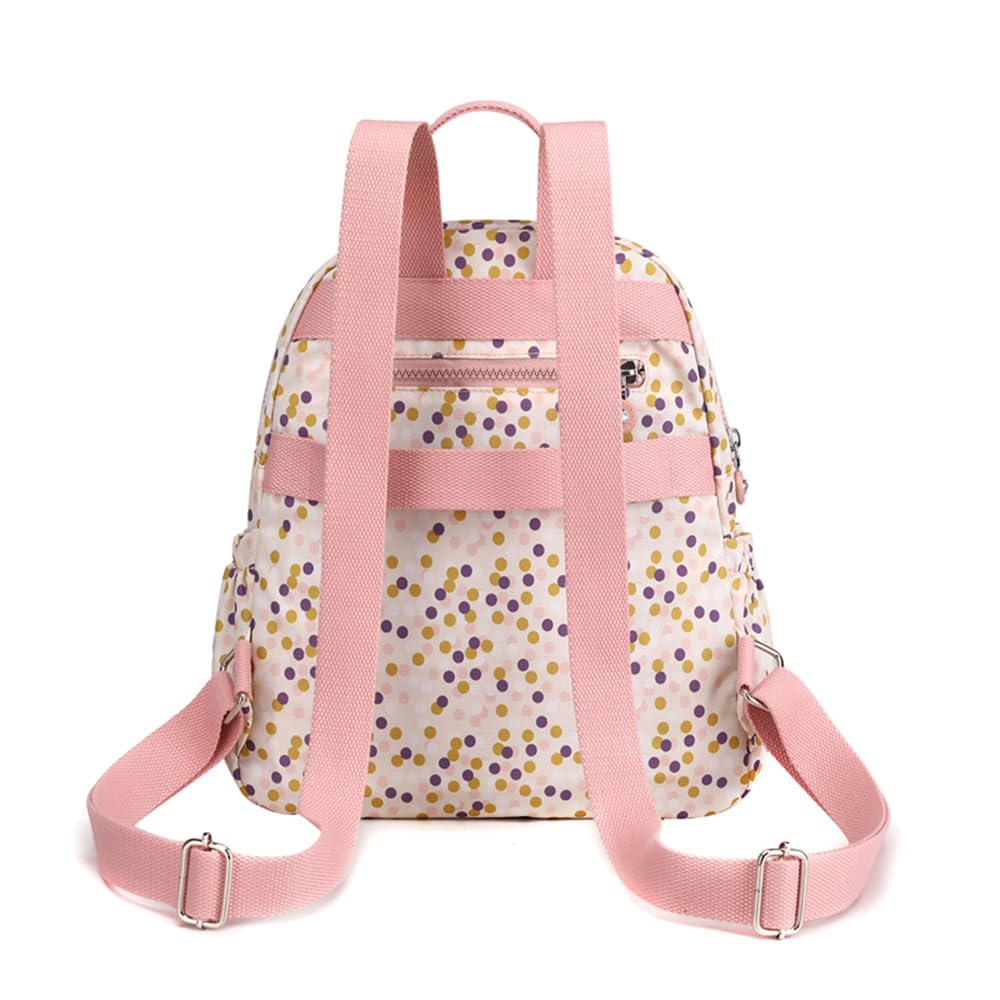 Tanweibago Mini Nylon Women Backpacks,11L Small Ladies backpacks Casual Lightweight Women Shopping Travel Daypack (A-Black White)