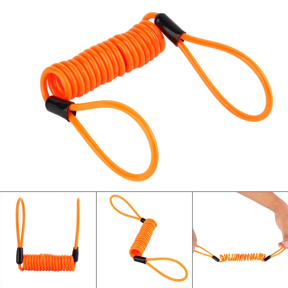 Motorcycle Reminder Cable, 1.2m Reminder Coil Cable Multipurpose Security Reminder Cable Tool for Scooter Motorcycle Bike Brake Disc