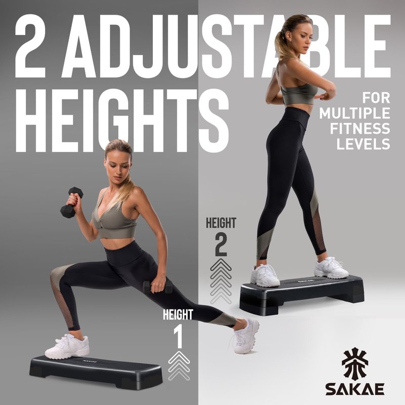 Adjustable Height Aerobic Stepper Set - Versatile Workout Platform with Dumbbells, Kettlebell & Ankle Weights | 4 Color Options