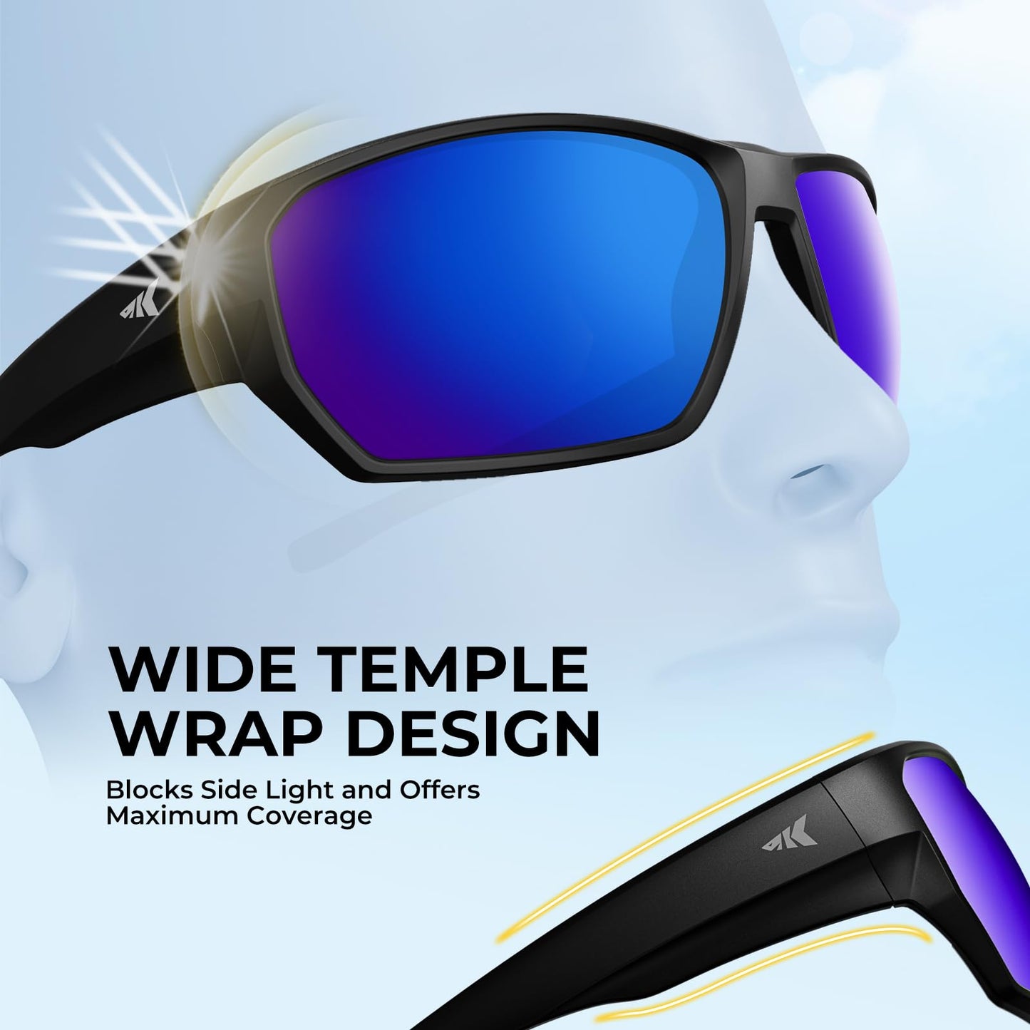 KastKing Merced Floating Polarized Sports Sunglasses, With PuriVex Protective Lens Coating, Lightweight TPX Frame, Men Women