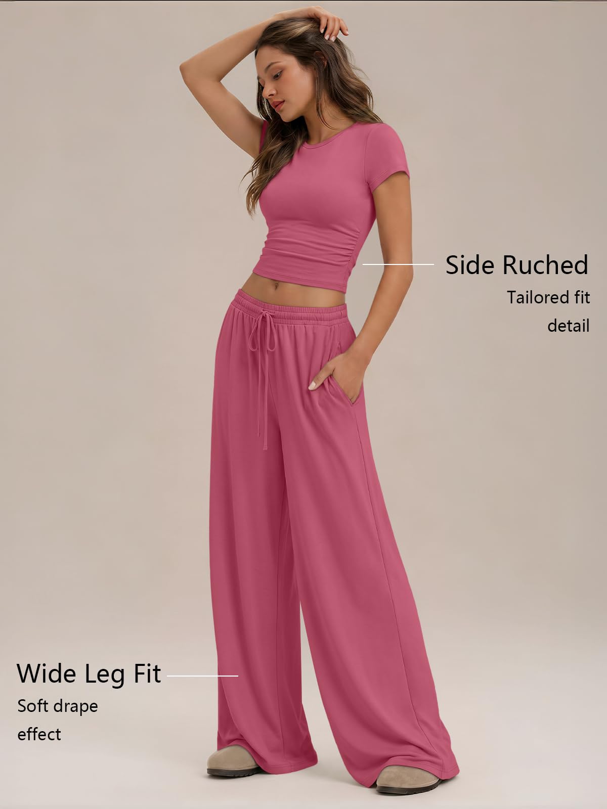Trendy Queen Womens 2 Two Piece Set 2026 Summer Workout Vacation Gym Clothes Spring Fashion Lounge Matching Airport Travel Outfit Resort Wear Fitness Athleisure Clothing