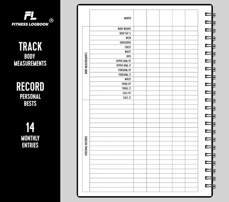 Fitness Logbook - A5 Undated Workout Journal for Men & Women | Durable Plastic Cover & Thick Paper for Tracking Weight Loss, Muscle Gain, Gym Progress