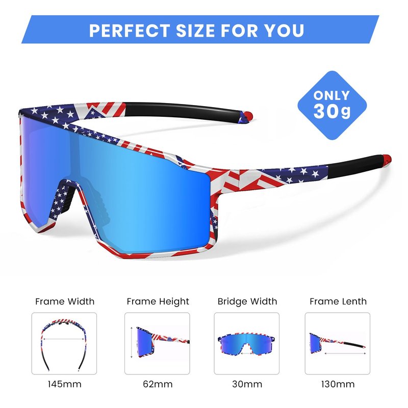 SPOSUNE UV400 Polarized Softball Sunglasses, TR90 Sports Glasses for Running, Cycling, Baseball & Bike (Unisex)