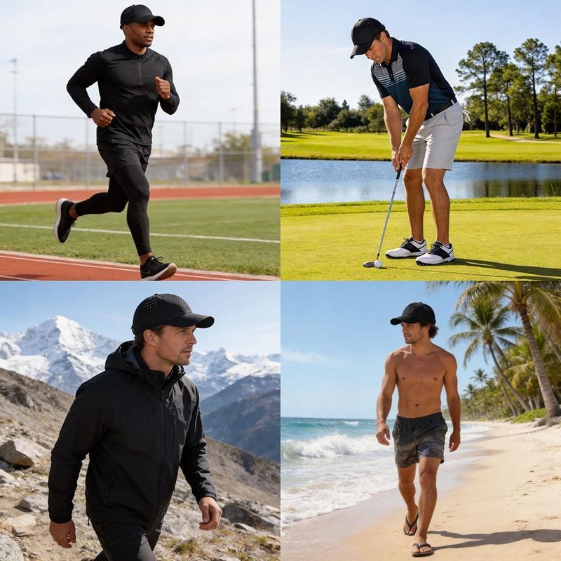 Lightweight Sports Baseball Cap - Ultra-Breathable Quick-Dry Travel Hat | Packable Design