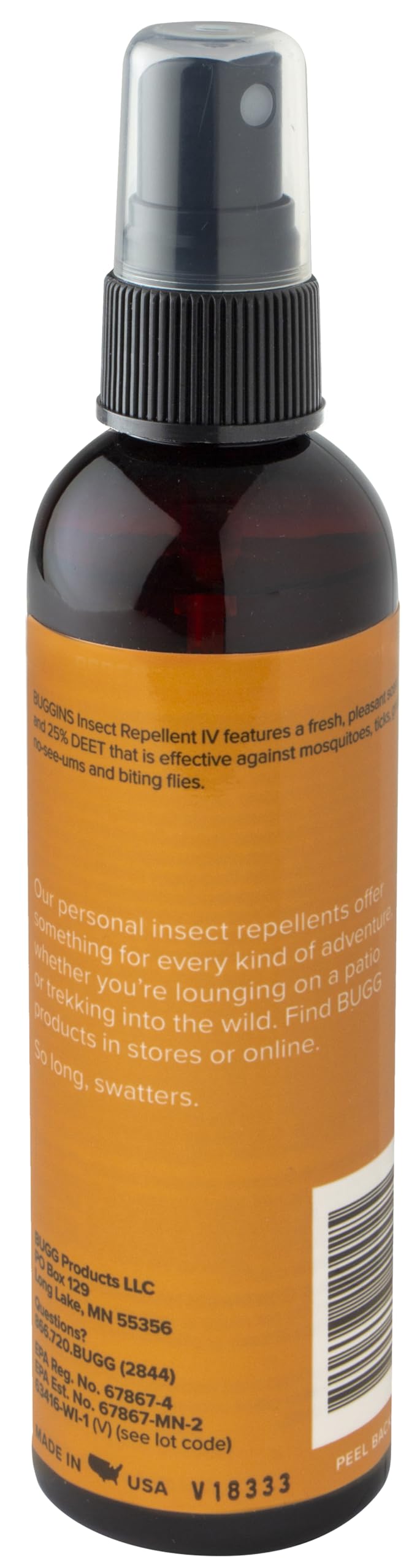 BUGGINS IV Performance Insect Repellent 25% DEET with a Fresh Clean Scent