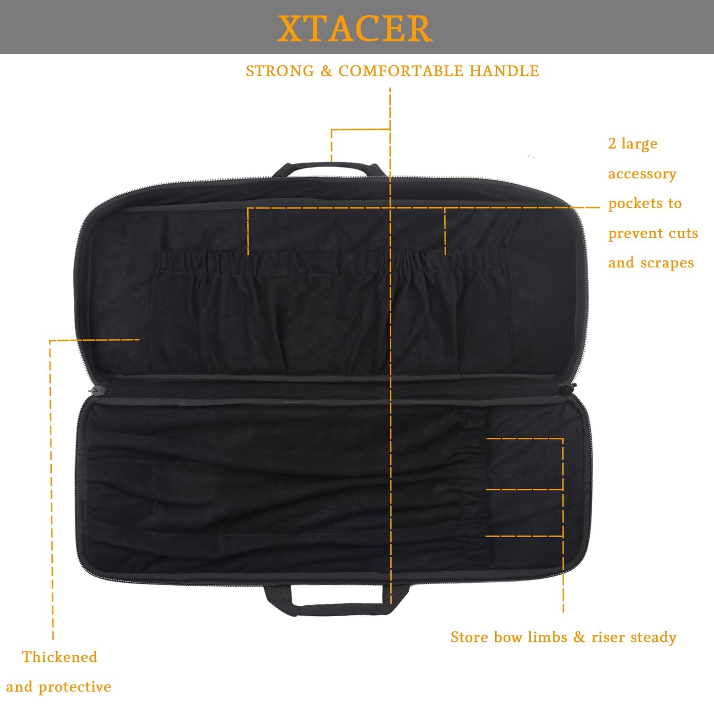 XTACER Tactical Bow Case MOLLE Recurve Takedown Bow Case Fully Padded Case (Hot Pink)