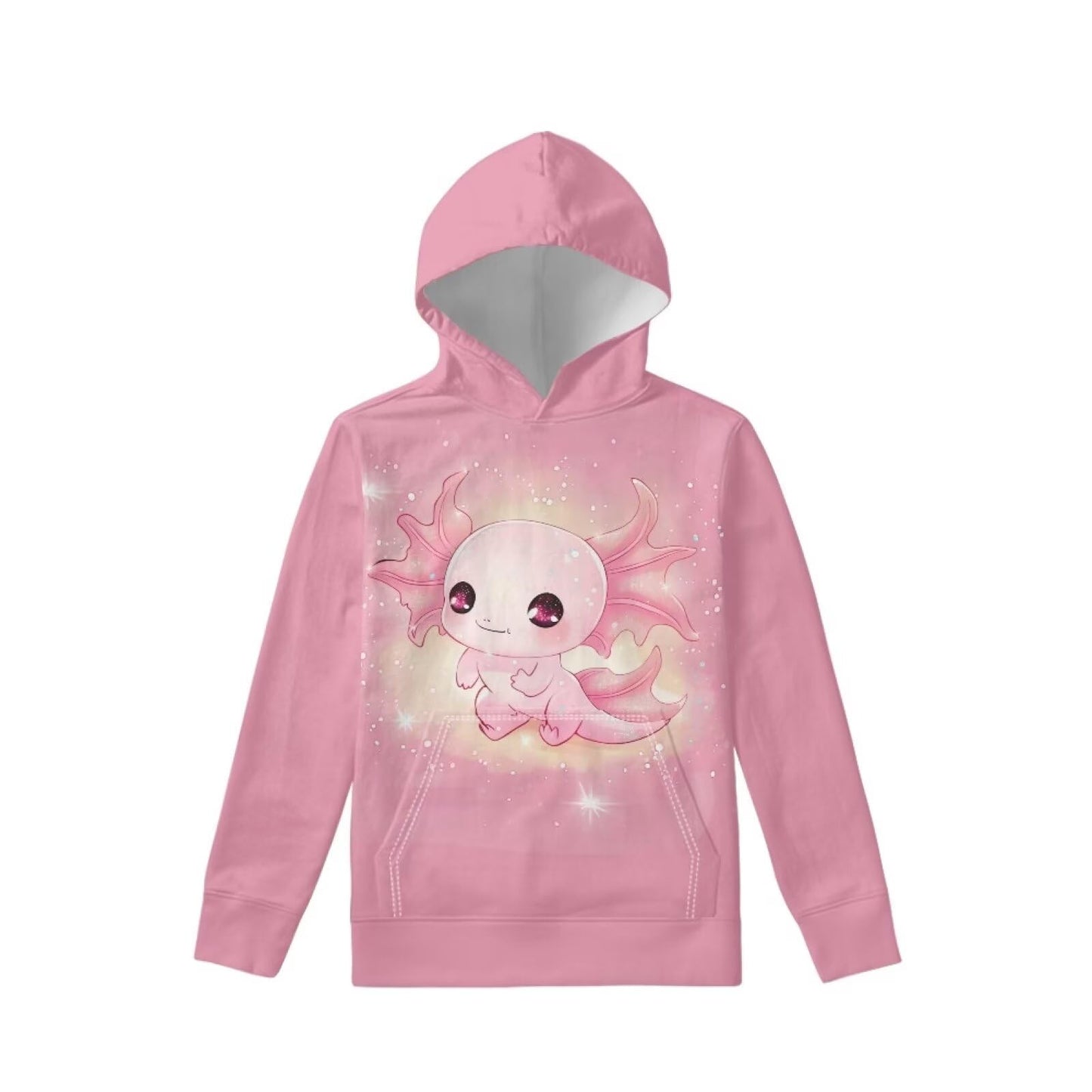 Ystardream Pink Cartoon Axolotl Hoodie Kids Girls Long Sleeve Shirts Size 12 Winter Clothes for Toddler Girls Crewneck Pullover Tops Fall Outfits Sweater Jumper Yoga Clothing