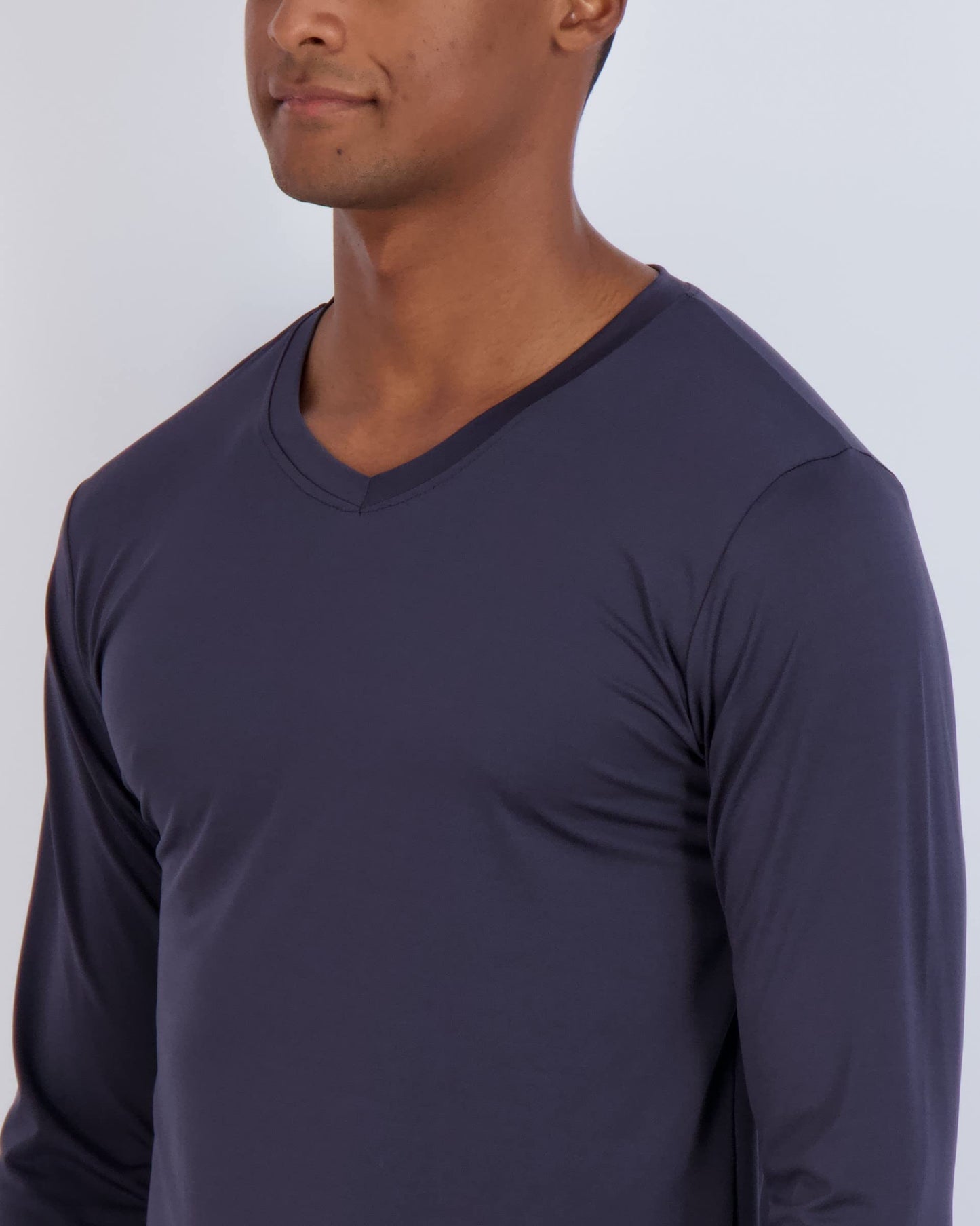 Real Essentials 4 Pack: Men's Dry Fit Long Sleeve V-Neck Active T-Shirt - Athletic Outdoor UPF 50+ - Set 7,XXL