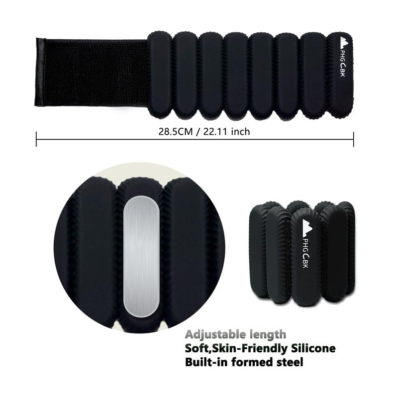 2Lbs Wrist Ankle Weights for Women - Wearable Arm Leg Bangles Weight Set of 2(1Lb Each) Adjustable Weighted Wristbands for Home Gym Workout, Walking, Pilate, Yoga, Exercise, Barre, Strength Training