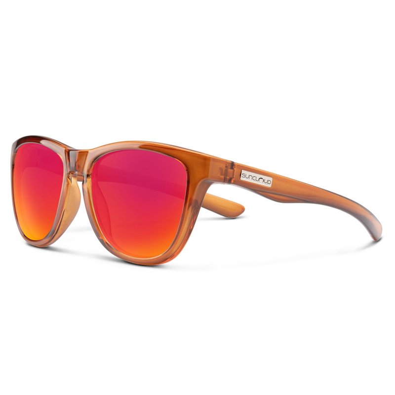 Suncloud Topsail Polarized Sunglasses – 100% UV Protection – Comfortable Fit, Trendy Design – for Men & Women – Crystal Amber + Polarized Red Mirror Lenses
