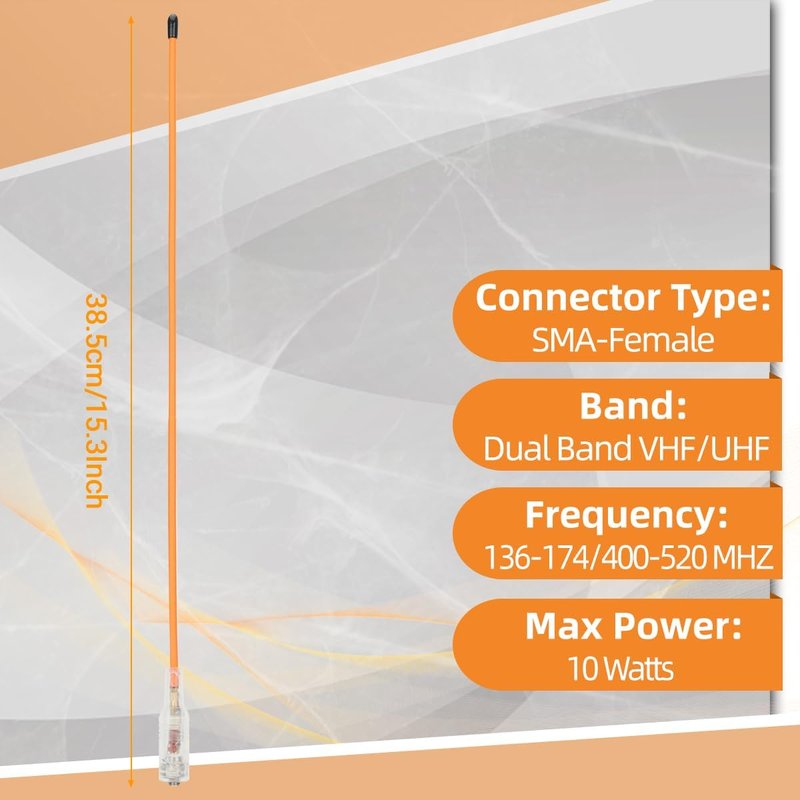 Dual Band VHF/UHF Ham Radio Antenna - High Gain SMA-Female Soft Whip for Baofeng UV-5R | 144/430MHz