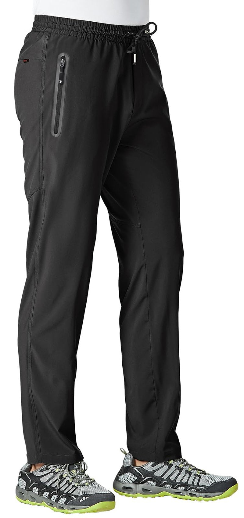 Rdruko Men's Sweat Pants Lightweight Athletic Workout Jogging Casual Pants with Pockets,Black,4XL