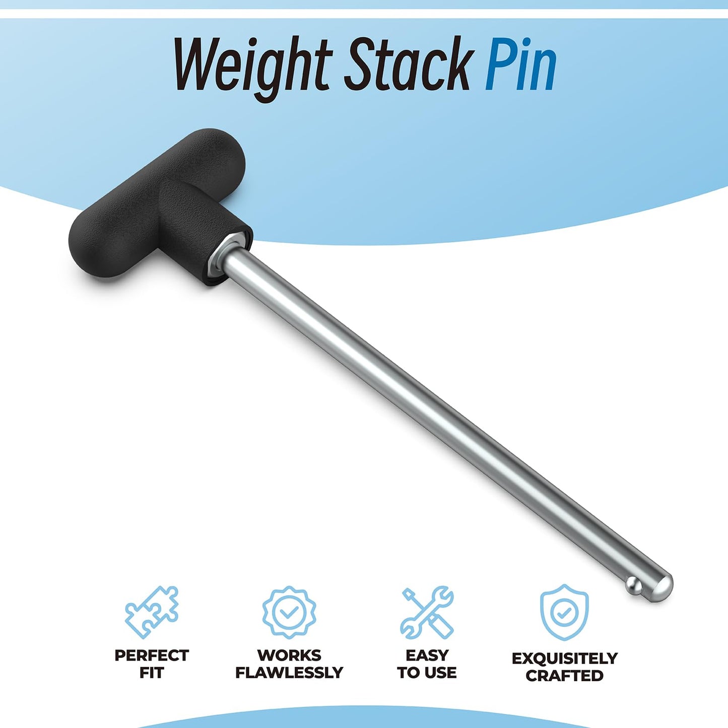 Weight Stack Pin Replacement, Pin Tensile 3/8" Diameter 5-1/2" Locking Space Universal Workout Equipment Weight Stack Selector Pin for Home Gym Exercise Machine Parts & Accessories (Pack of 2)