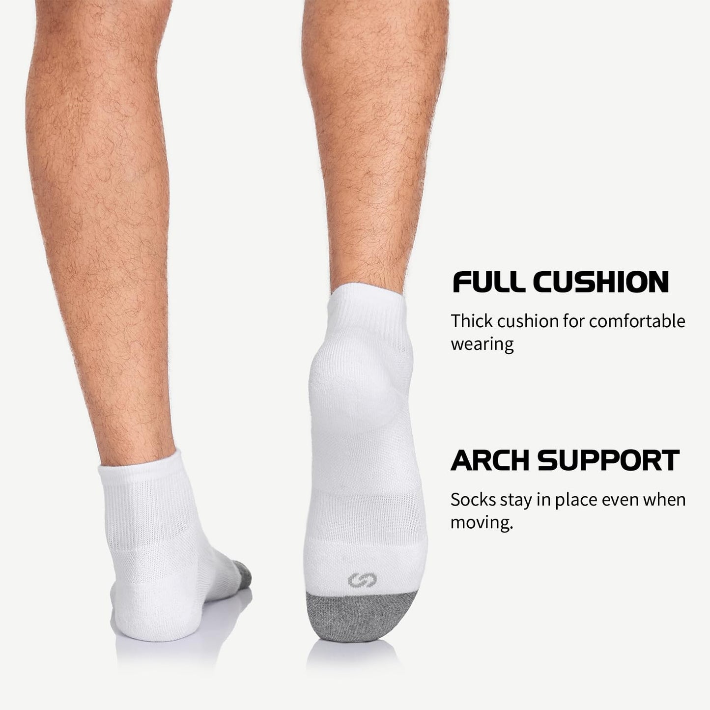 Lapulas 6 Pack Men's Ankle Socks Cotton Cushioned Athletic Running Socks for Women