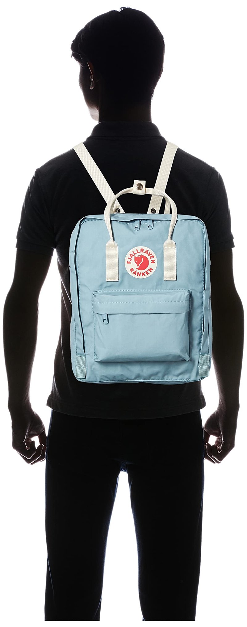 Fjällräven Kanken Backpack - Durable Vinylon Fabric, Water-Resistant, Classic Design - School, Travel, Sky Blue/Light Oak