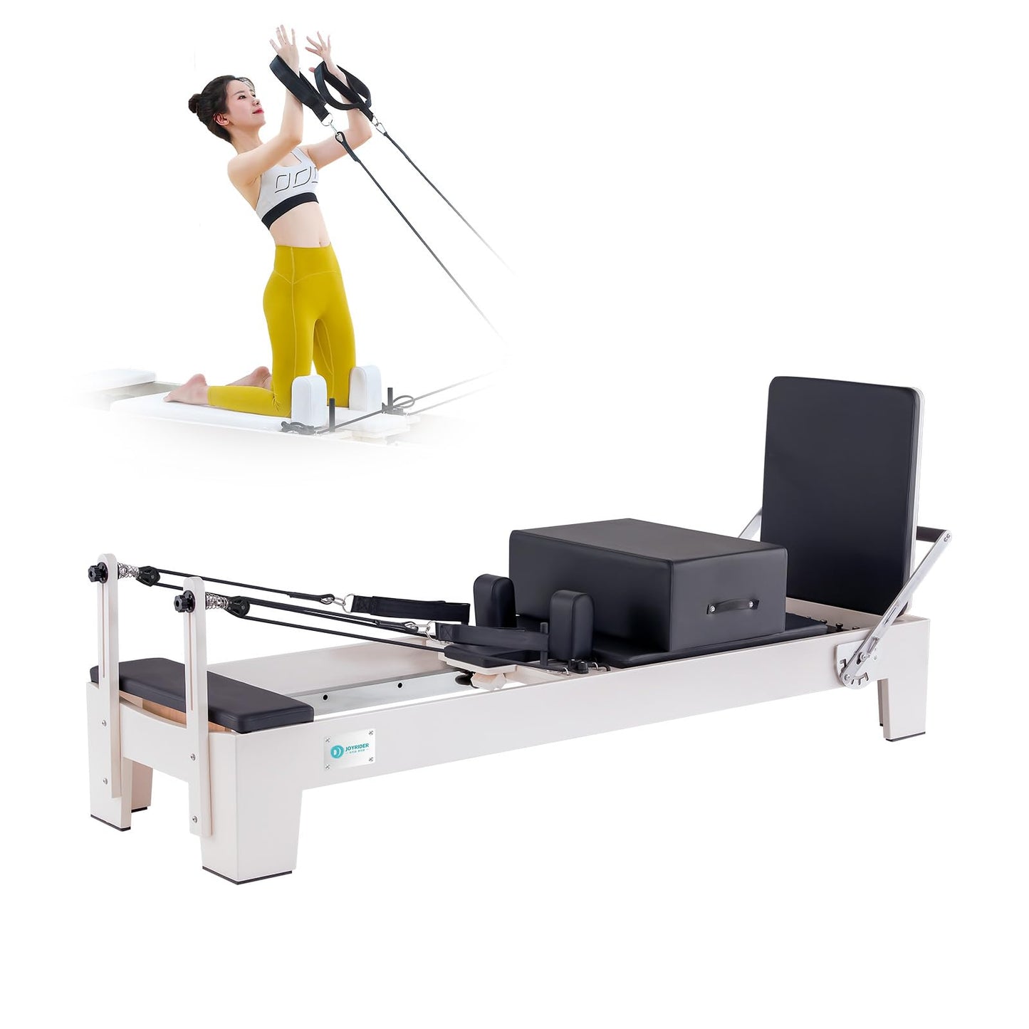 JOYRIDER Pilates Reformer, Pilates Reformer Machine, Pilates Reformer Workout Machine for Home Gym, Studio Grade Pilates Machine Equipment Full Body Workout with 6 Springs-Up to 992 lbs Weight (Black)