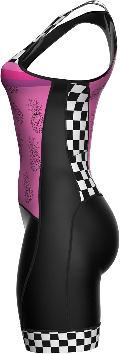 WIXEN Women's Triathlon Suit - Sleeveless Padded Trisuit for Swim, Bike, Run | Back Pockets
