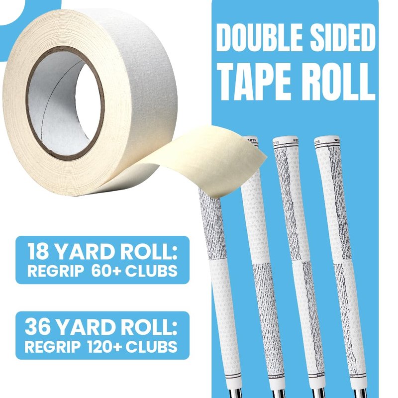Wedge Guys Golf Grip Tape Roll | Solvent Activated Double Sided Adhesive Grip Tape Rolls for Regripping Golf Clubs | Multiple Size Grip Tape Rolls Available