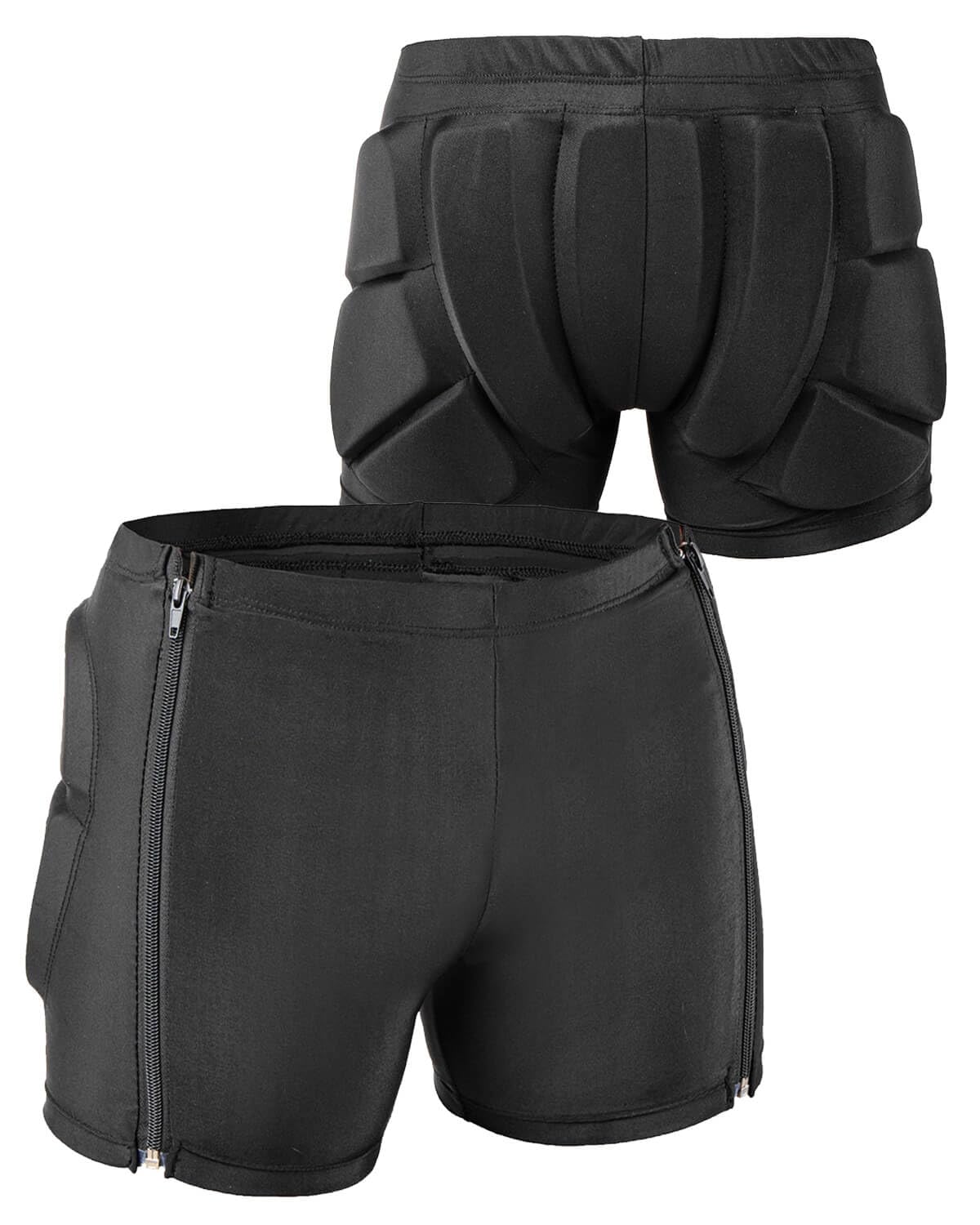 Kids Zip-on Zip-off Padded Shorts for Snowboard Ski Figure Skating Cycling, Children Youth Adults 3D Hips Pants Proteciton for Tailbone and Butt