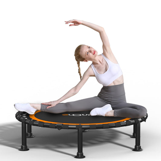 40"/48" Foldable Mini Trampoline Load 450lbs,Portable Exercise Rebounder Trampoline with Adjustable Foam Handle,Fitness Trampoline for Adults and Kids (48 in Without handrail)